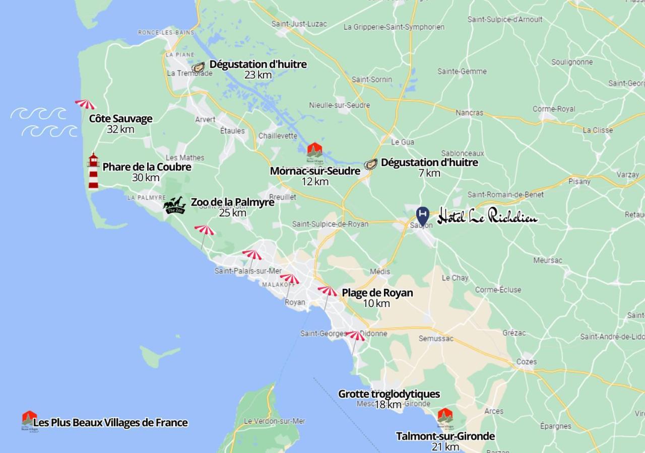 Logis Hotel Le Richelieu - Royan Atlantique Saujon Zewnętrze zdjęcie